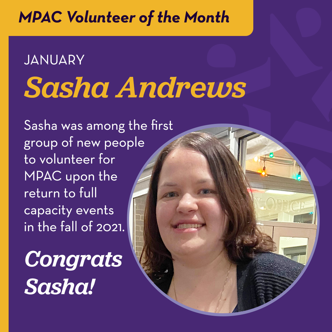 MPAC Volunteer of the Month Sasha Andrews
