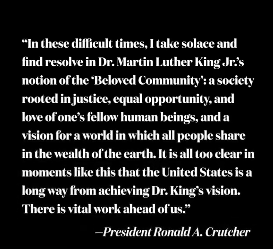 President Ronald A. Crutcher Statement
