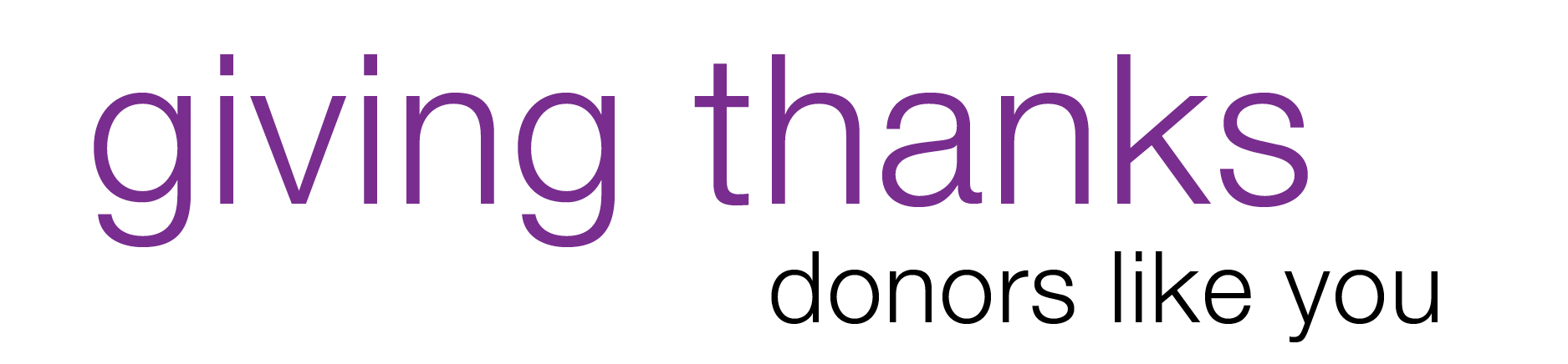 Giving Thanks: Donors Like You