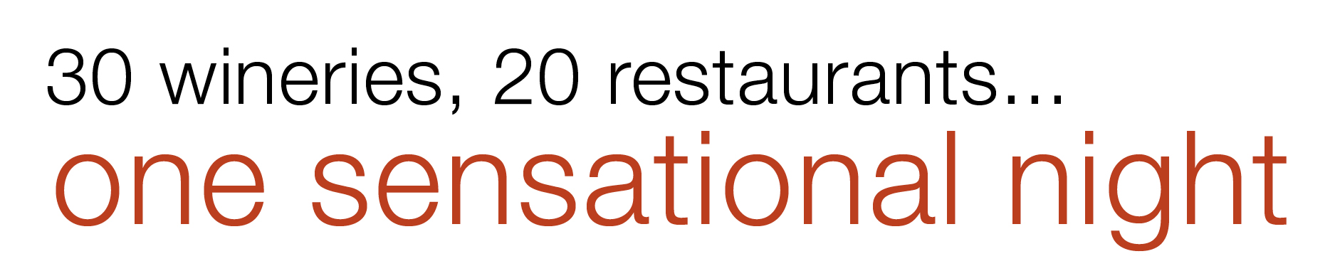 30 wineries, 20 restaurants...one sensational night!
