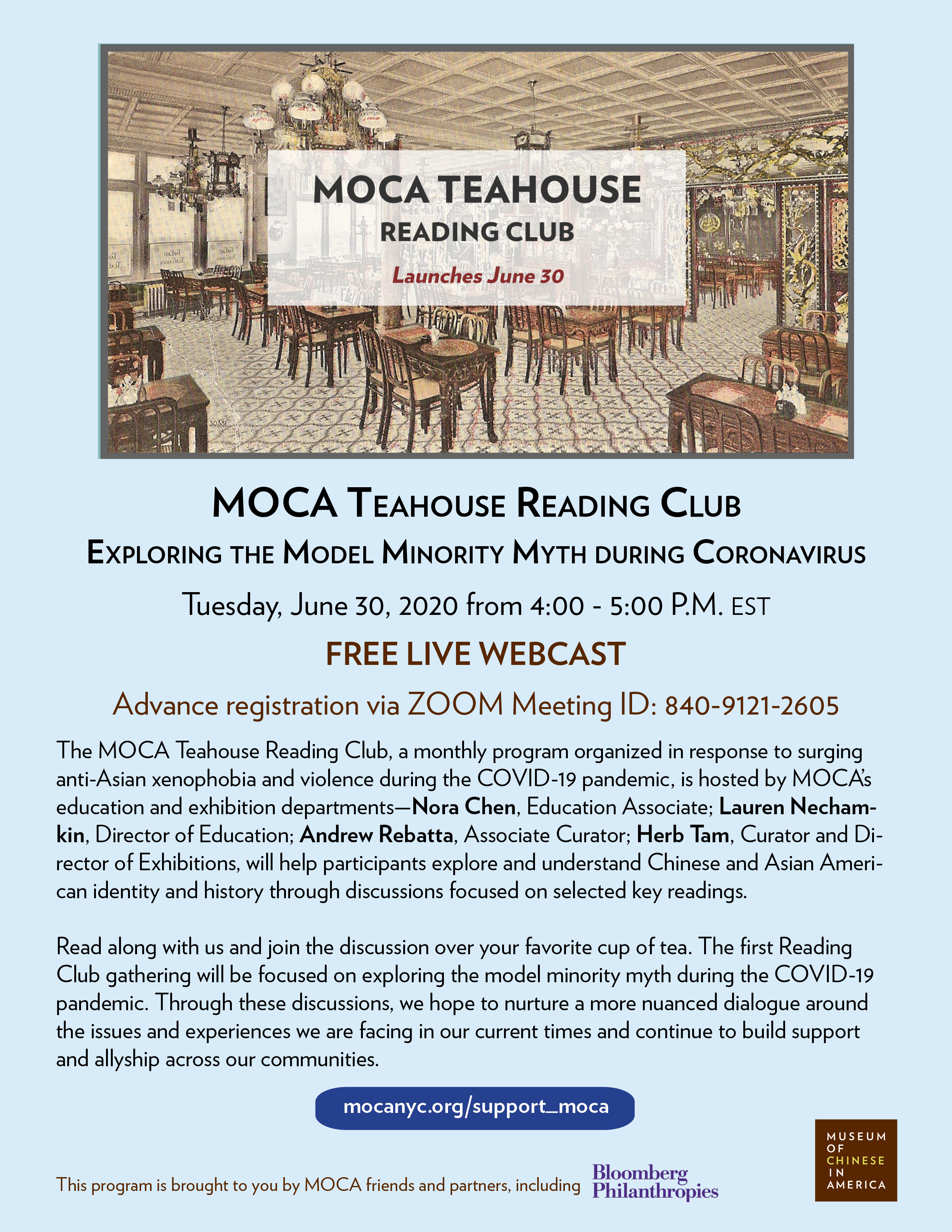 MOCA Teahouse Reading Club: Exploring the Model Minority Myth during Coronavirus