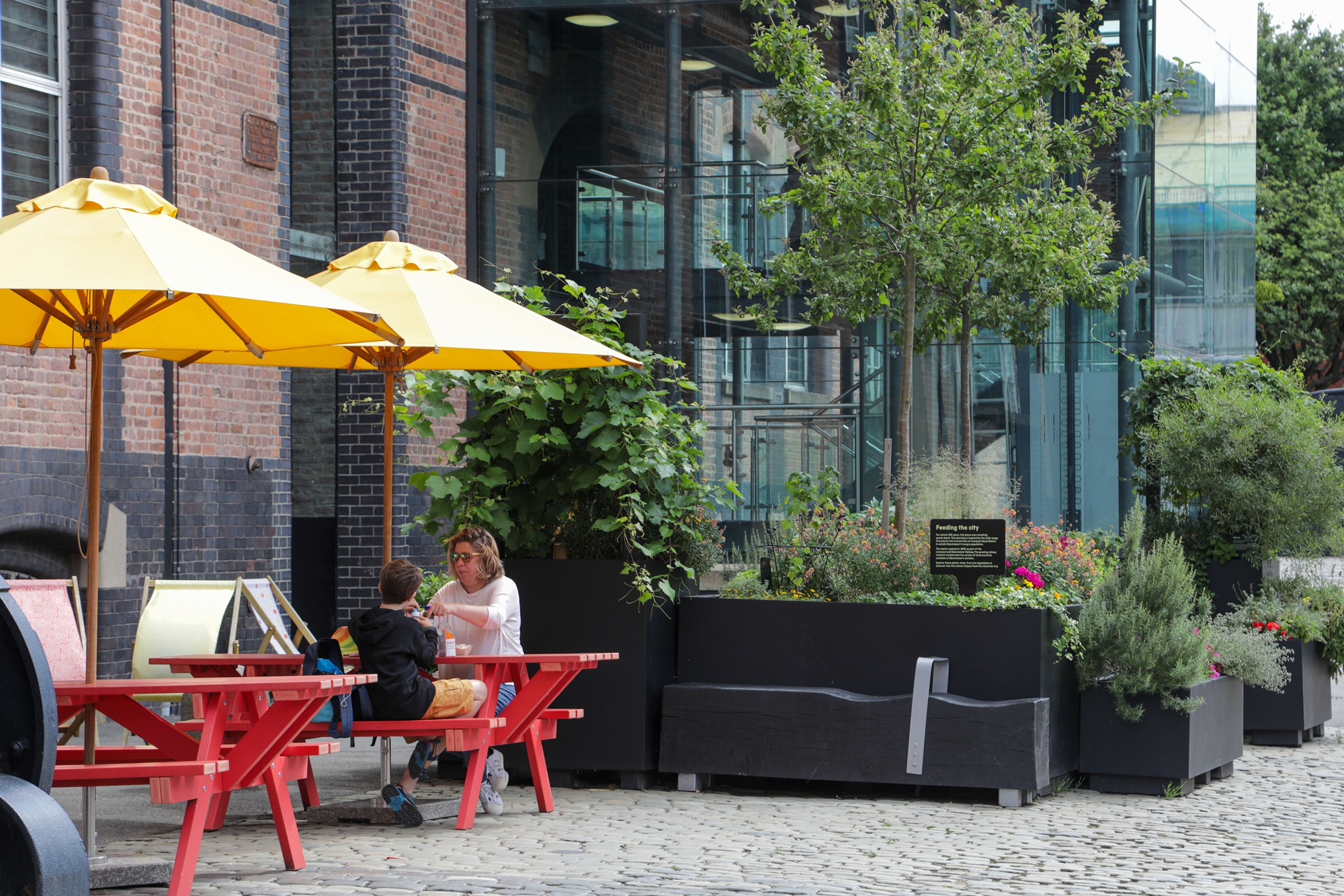 Image of picnic benches in Upper Yard