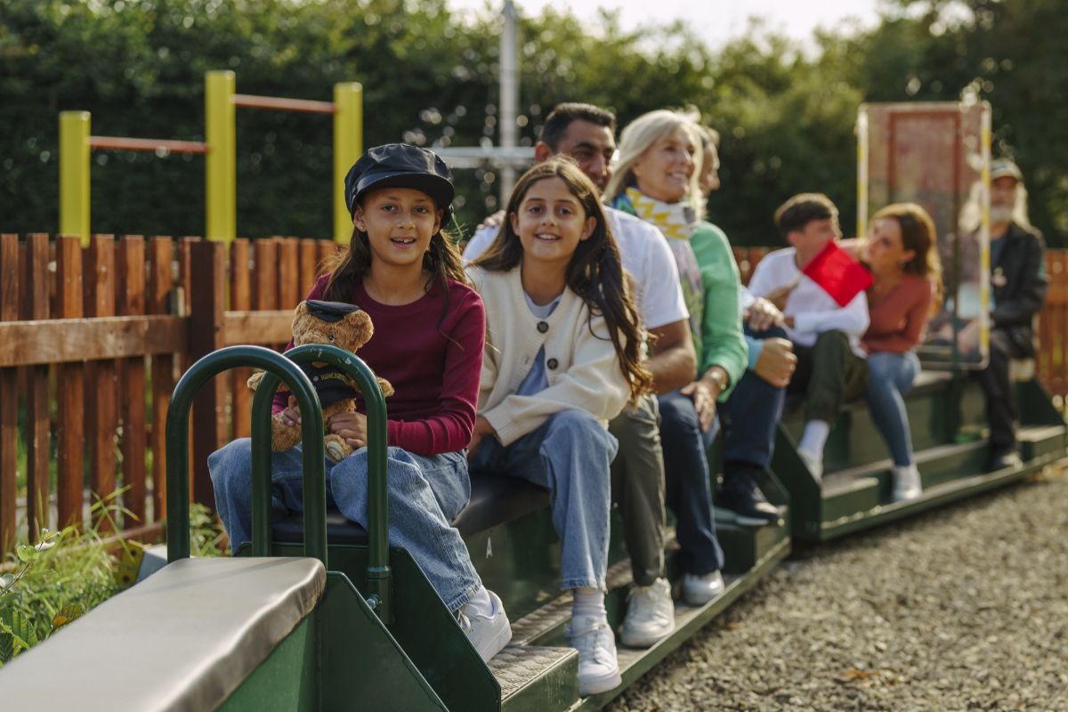 Find out what's on: Visitors on a Mini Steam Railway