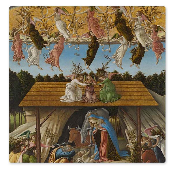 Detail from Sandro Botticelli, 'Mystic Nativity', 1500 © The National Gallery, London