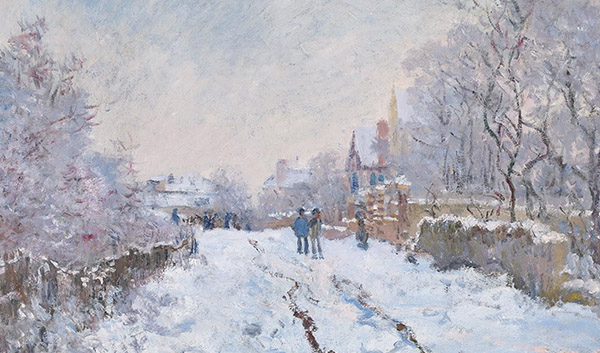 Detail from Claude Monet, 'Snow Scene at Argenteuil', 1875 © The National Gallery, London