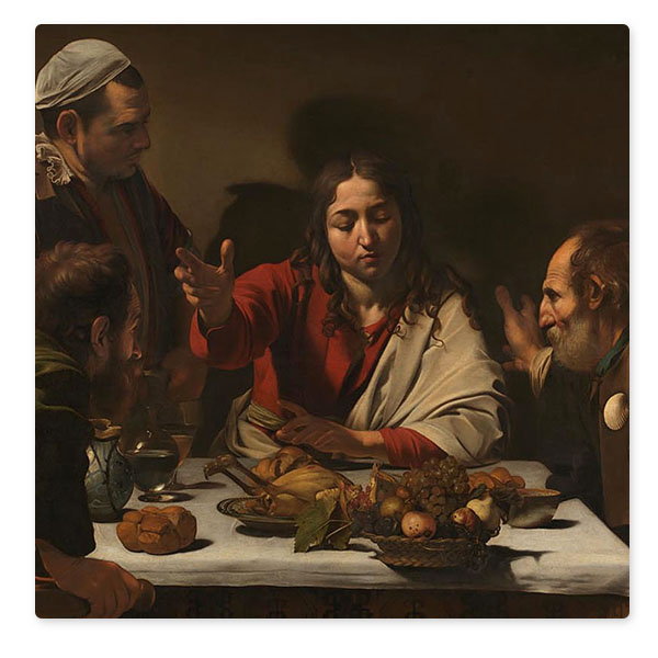 Detail from Michelangelo Merisi da Caravaggio, 'The Supper at Emmaus', 1601 © The National Gallery, London