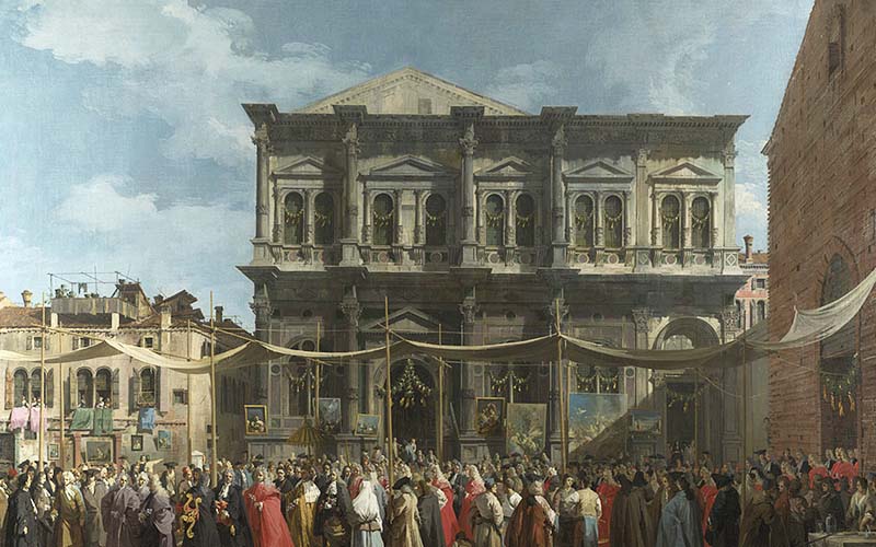 Canaletto, 'Venice: The Feast Day of Saint Roch', about 1735 © The National Gallery, London