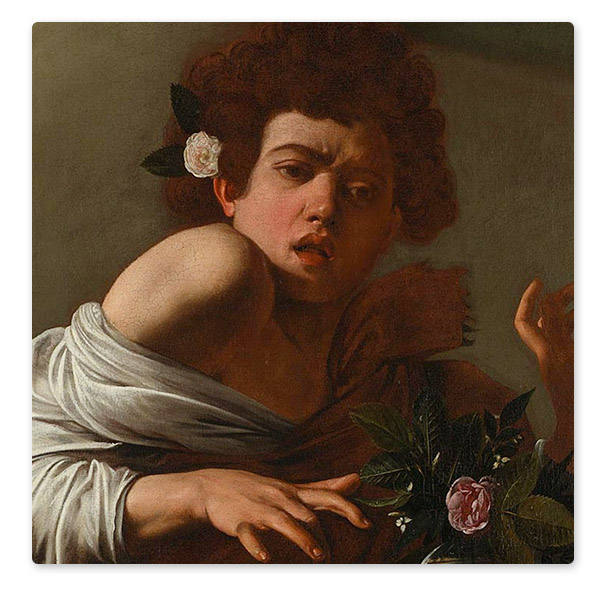 Detail from Michelangelo Merisi da Caravaggio, 'Boy bitten by a Lizard', about 1594-5 © The National Gallery, London