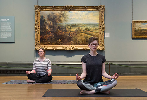 Practising yoga in the Gallery © The National Gallery, London