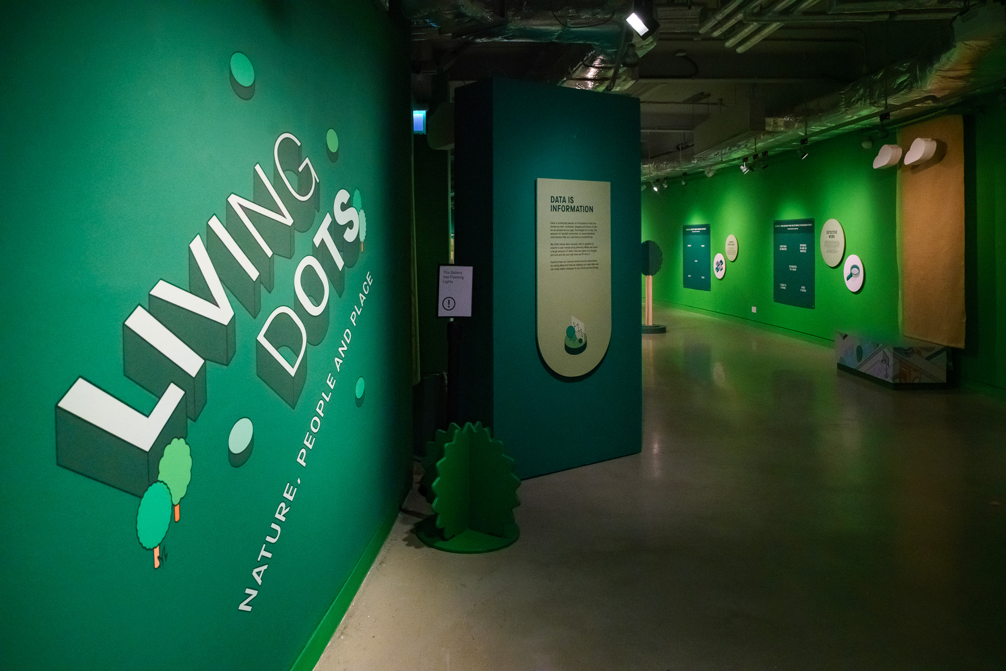 The entrance to the Living Dots exhibition at the National Science and Media Museum