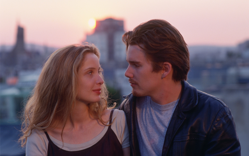 Julie Delpy and Ethan Hawke in Before Sunrise