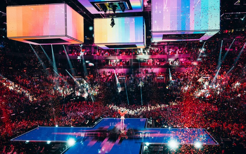 The Eurovision Song Contest stage at the live final in 2025