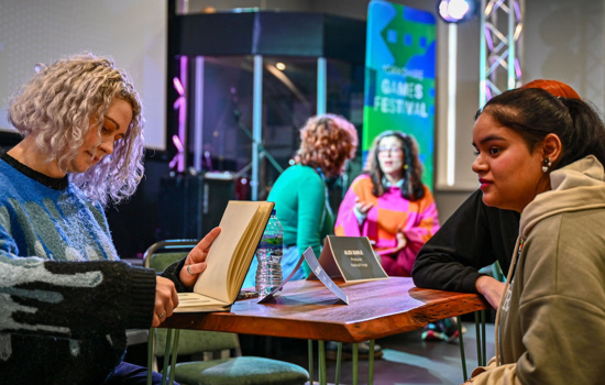 People at a careers event at the national science and media museum