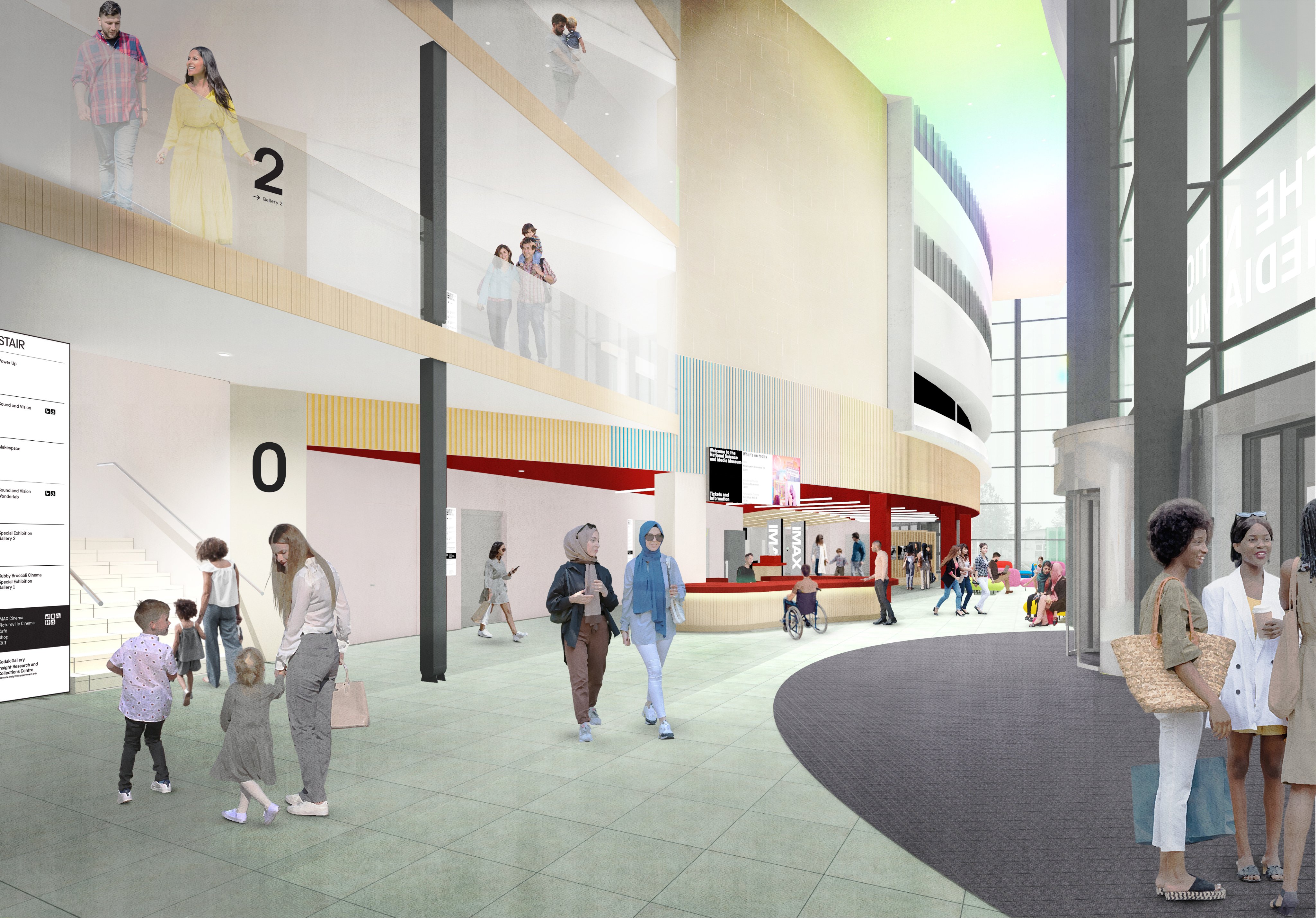 A render of the new foyer at the National Science and Media Museum