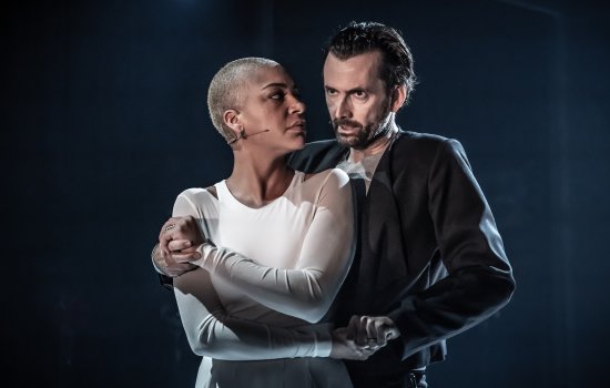 A still of David Tenant and Cush Jumbo in Macbeth