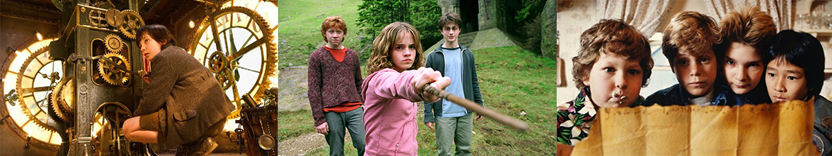 Stills from Hugo, Harry Potter and The Goonies