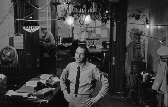 A black and white still from The Manchurian Candidate