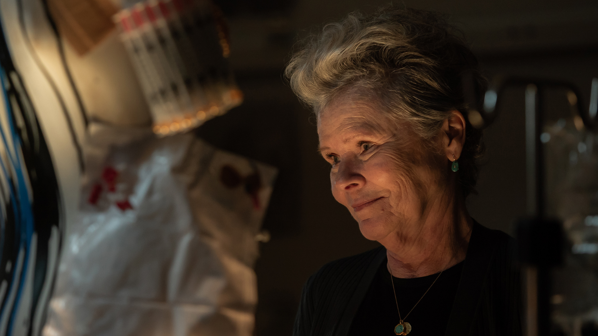 Imelda Staunton smiles proudly