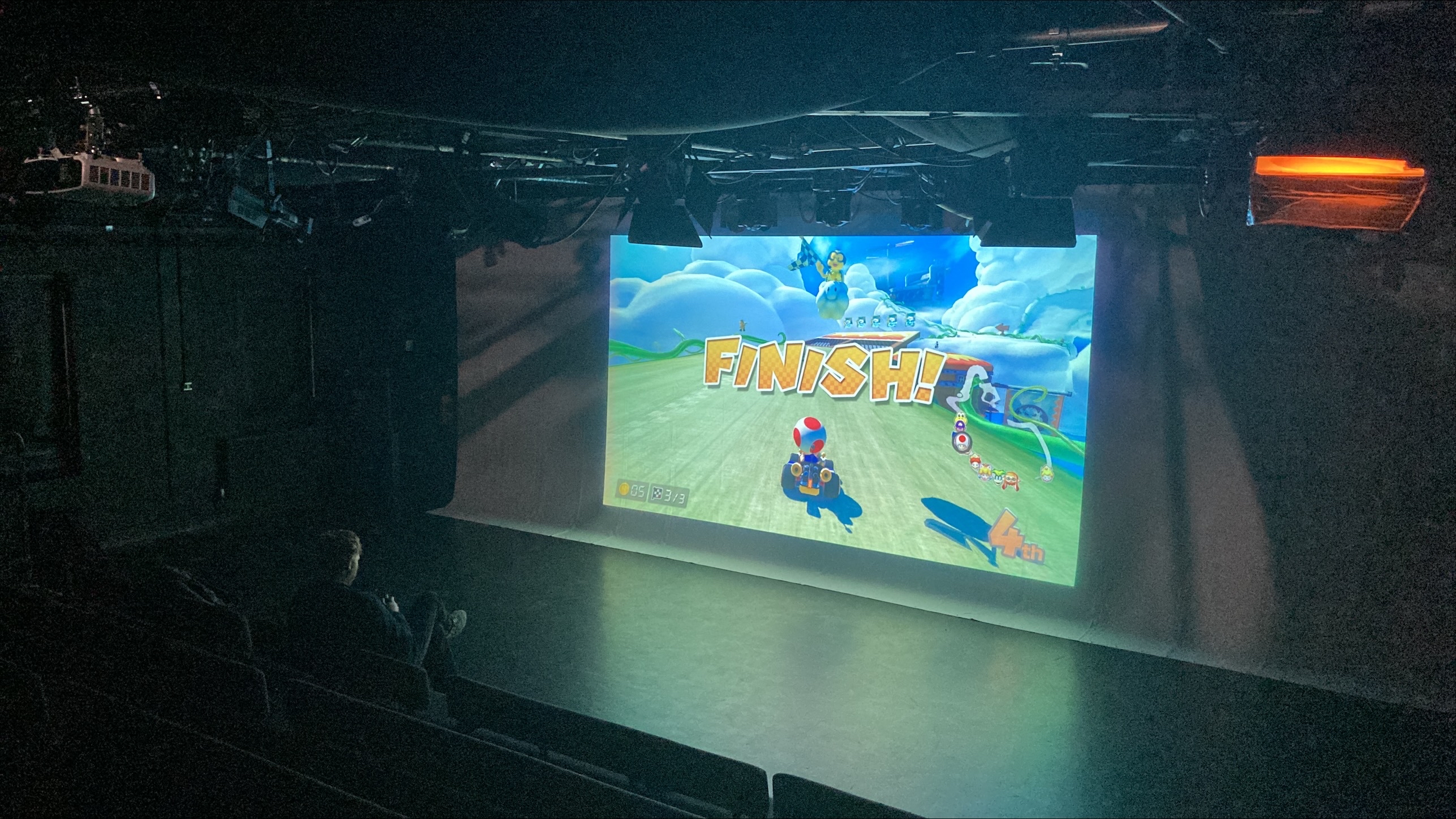 Big Screen Gaming showing the finish screen of Mario Kart 8
