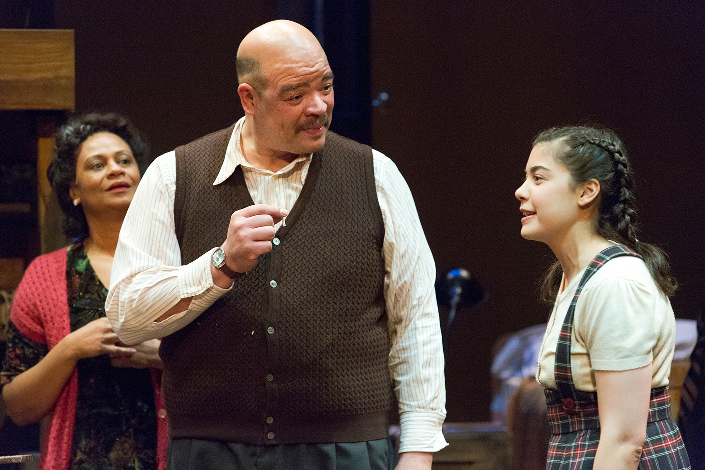 Melanye Finister, Brian Anthony Wilson, and Brittany Anikka Liu in Anne Frank