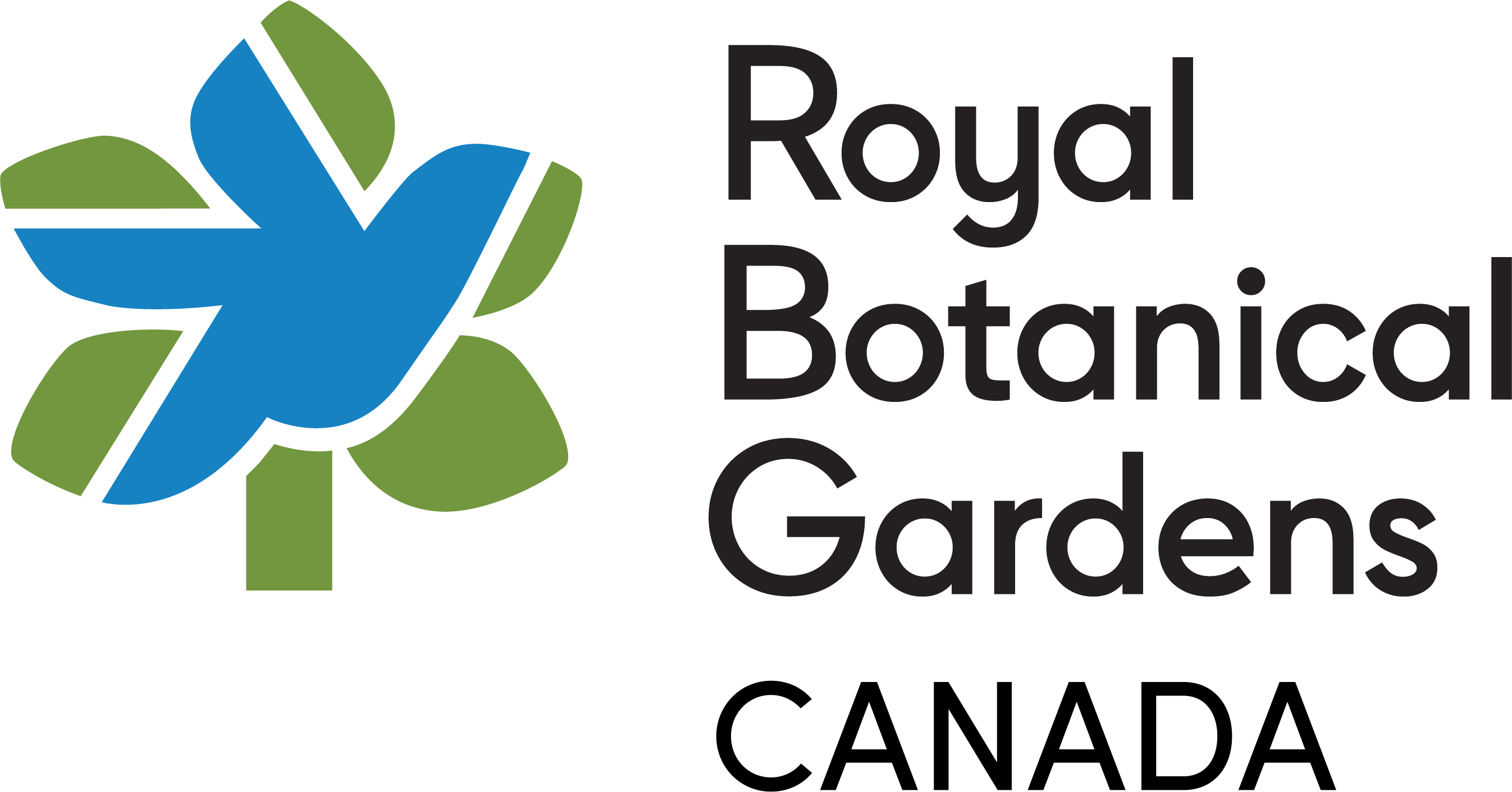 royal botanical gardens logo with bird and leaf motif