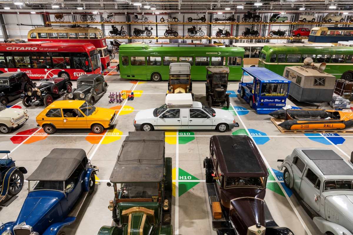 View of the Hawking Building grid showing transport vehicles at the Science and Innovation Park