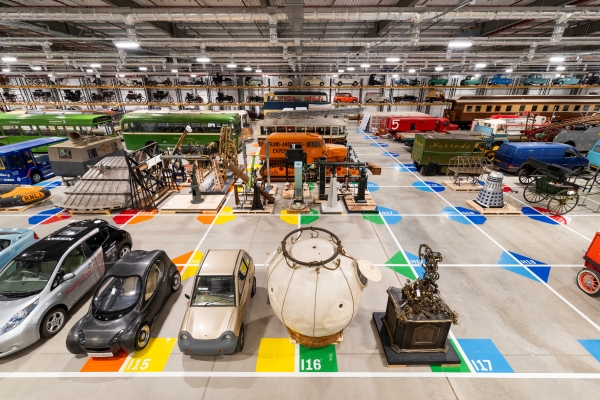 View of the Hawking Building grid showing transport vehicles at the Science and Innovation Park