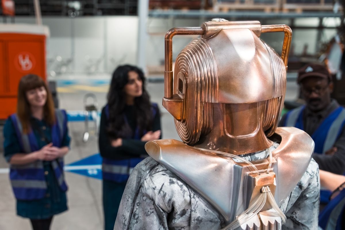 Visitors on a tour of the Science Museum Group Collection at the Hawking Building
