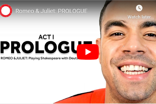 [IMAGE] A thumbnail image of a YouTube video with an actor's smiling face on one side and the words 'Act I Prologue' on the other.