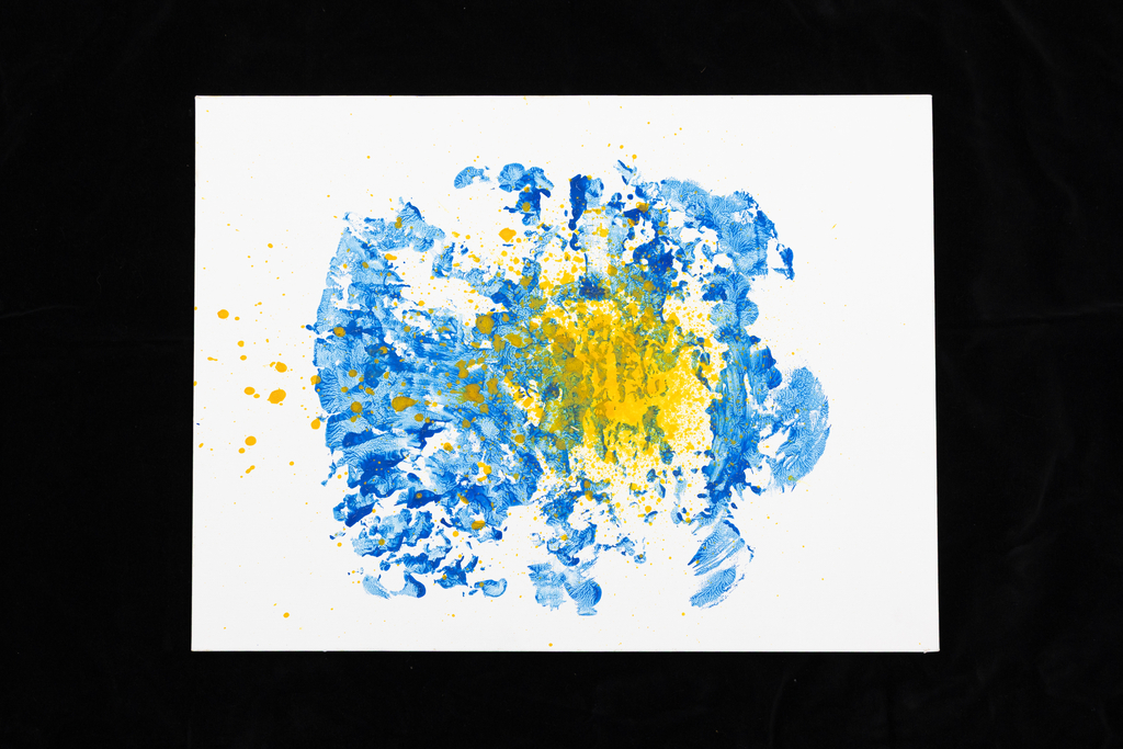 painting by Asian elephants Spike and Nhi Linh