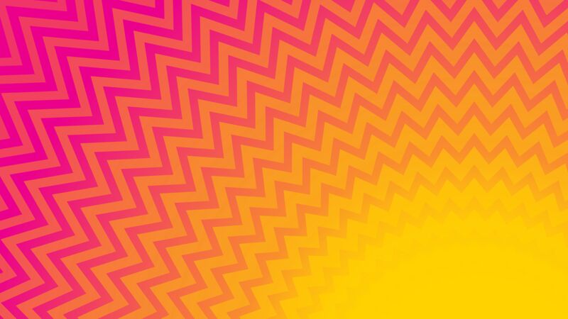 A pink, orange and yellow graphic depicting summery sun. 
