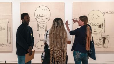 A group of students in the Hayward Gallery.