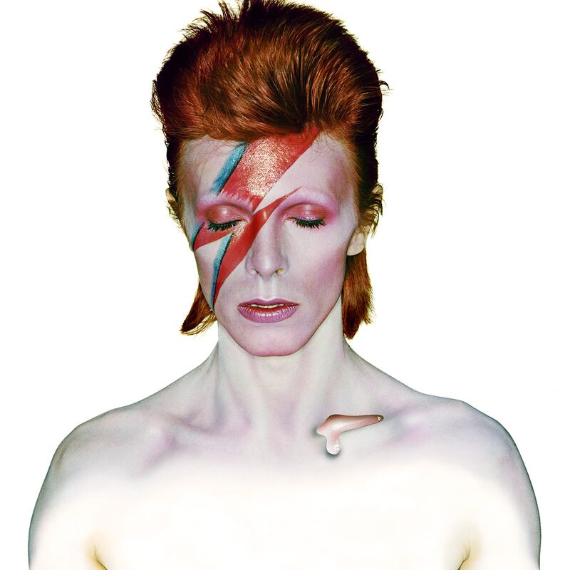 David Bowie on the cover image of Aladdin Sane