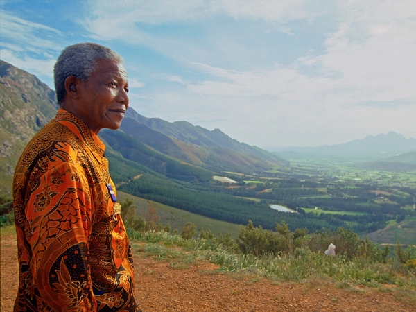 Nelson Mandela visiting Franschhoek, South Africa. Photo credit: Louise Gubb.
