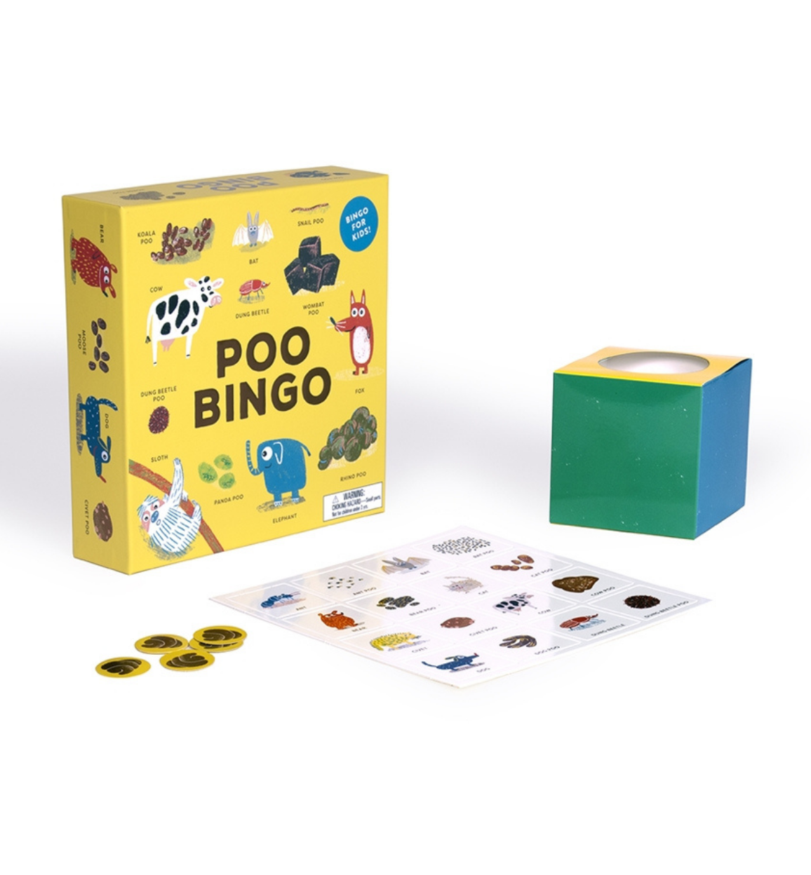 A Poo Bingo board game and box