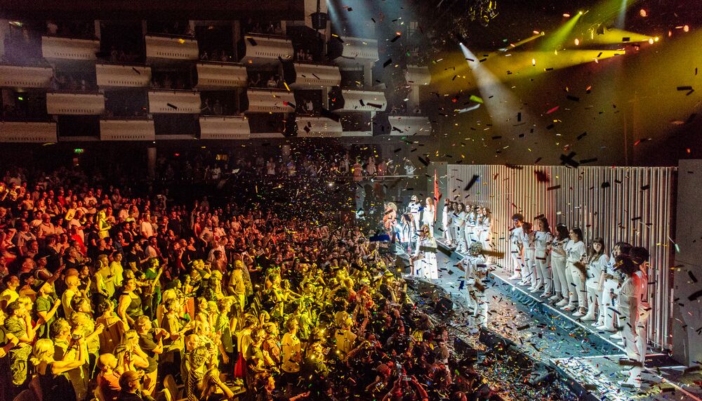 M.I.A. performing at her Meltdown Festival