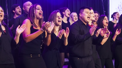 Chorus singers at the Royal festival Hall