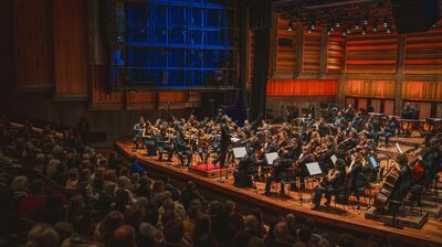 Chineke! Orchestra preforming on stage at the Queen Elizabeth Hall