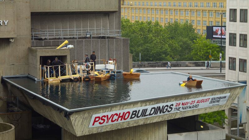 Pool with Rowing Boats by Gelitin on top of the Hayward Gallery