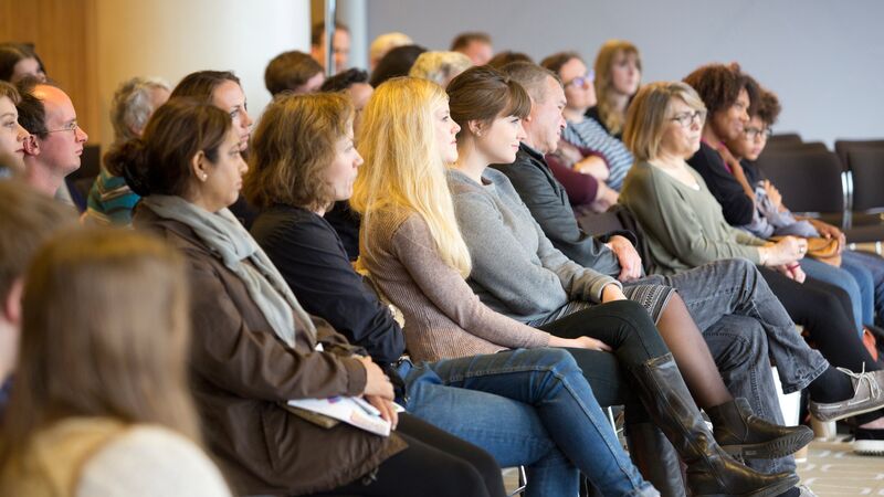 Audience at a talk event