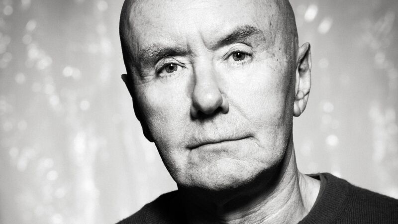 Black and white photograph of Irvine welsh in a dark jumper.