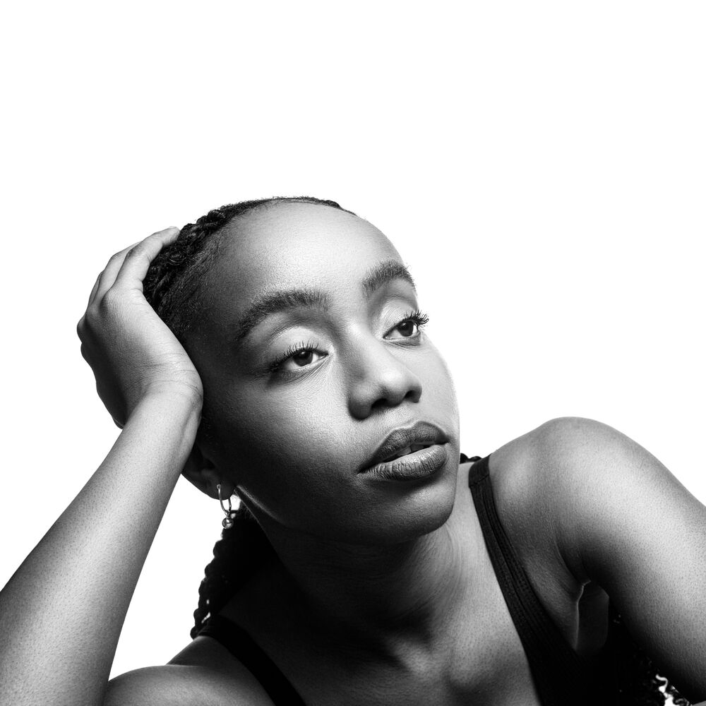 A woman looking into the distance