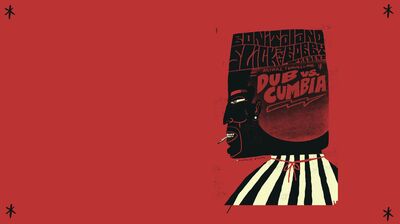 Artwork of a face looking to the left with a red background. Text reads 'bonitaland slick and bobby presents Dub vs. cumbia
