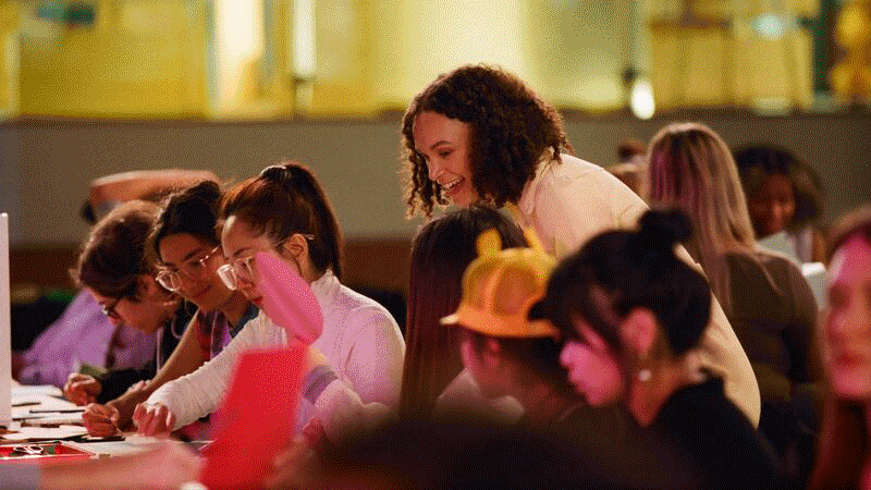 Gif of people taking part in creative events