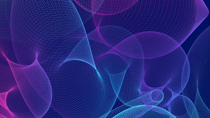 Blue, purple and pink spirographs