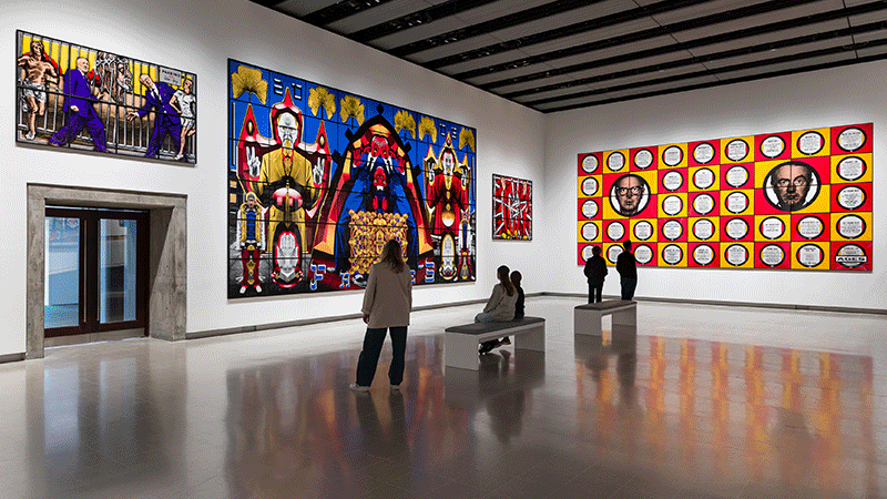 Gif of installation view of Gilbert & George