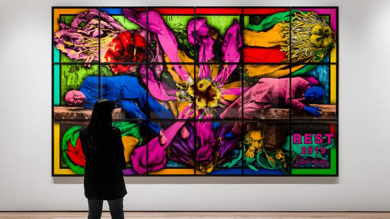 Installation view of Gilbert & George