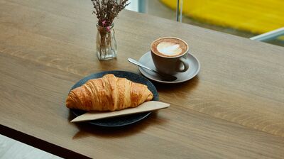 a coffee and croissant in the Hayward Gallery Cafe