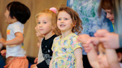 An image of two young children enjoying OAE Tots: The Fairy Queen