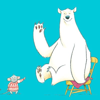 A drawing of a mouse and a bear sitting on a chair